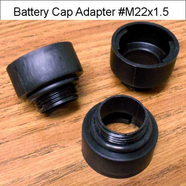 Battery vent cap adapter for batteries with M22x1.5 threads (metric).