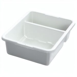 7" White Divided Bus Tub