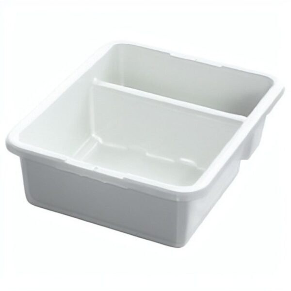 White 7" Tall Divided Bus Tub