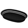 Oblong Plastic Food Serving Basket | Black