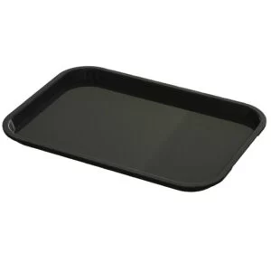 Black plastic serving trays 10 x 14 inch