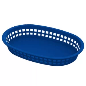 Blue Oblong Food Serving Basket