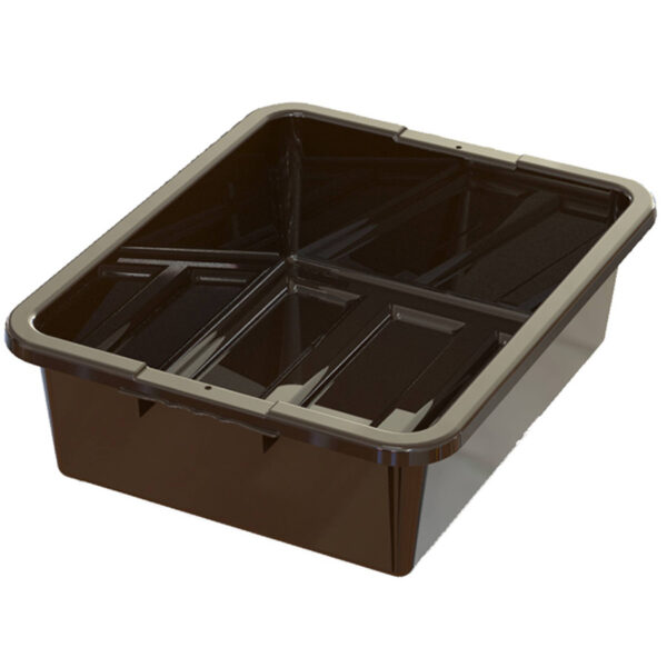 Brown 7" Tall Plastic Bus Tub