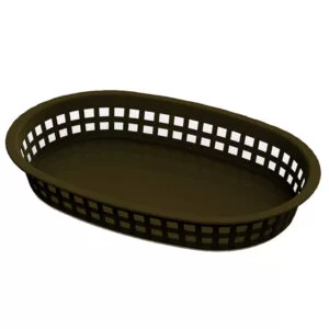 Brown Oblong Food Serving Basket