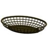 Oval Plastic Food Serving Basket | Brown