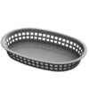 Oblong Plastic Food Serving Basket | Gray
