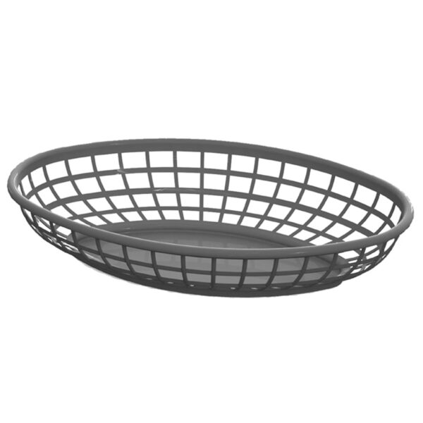 Oval Plastic Food Serving Basket | Gray
