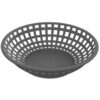 Round Plastic Food Serving Basket | Gray