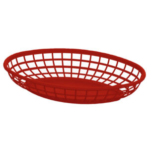 Oval Plastic Food Serving Basket | Red