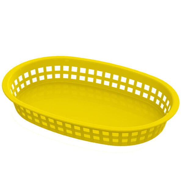 Oblong Plastic Food Serving Basket | Yellow
