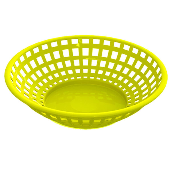 Round Plastic Food Serving Basket | Yellow
