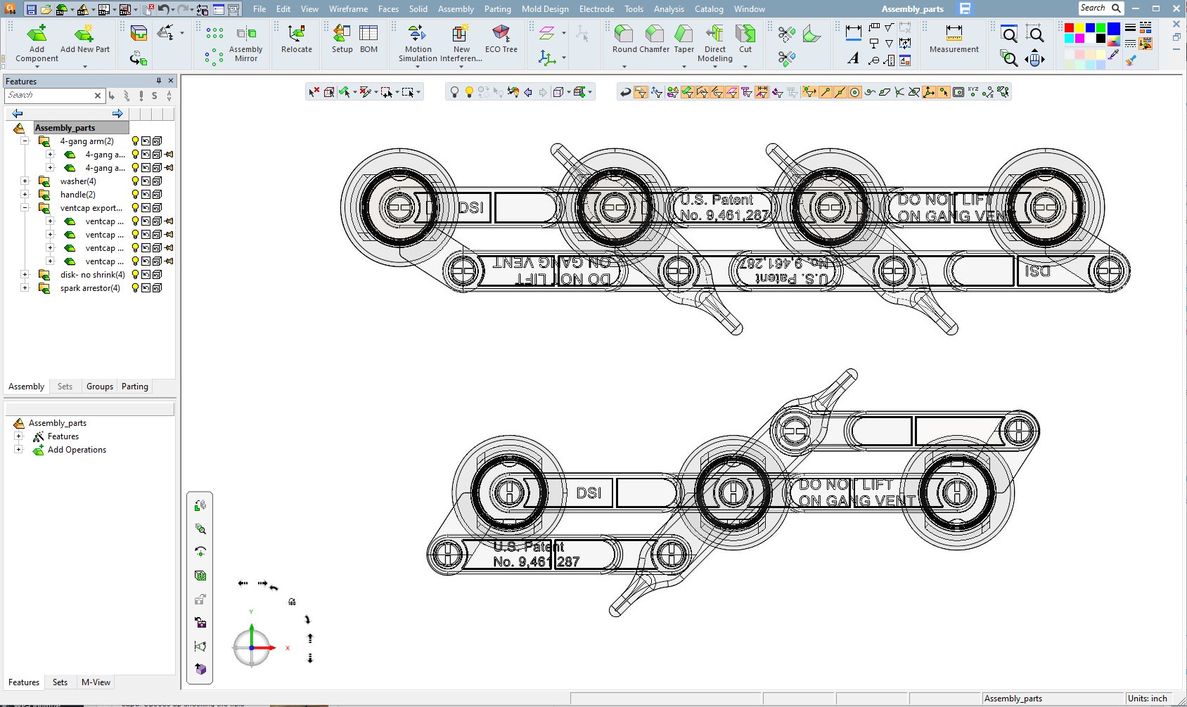 Picture of speed caps in CAD program