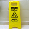 Front view of Yellow Wet Floor Sign