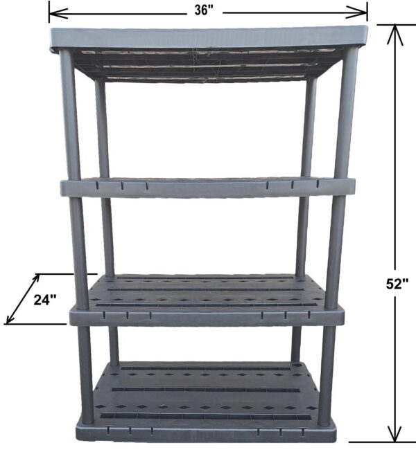 4 tier 24 inch shelf front view