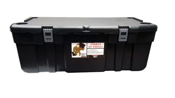 Front view of Gorilla Storage Box with Wheels.
