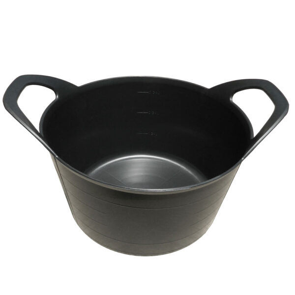 4 Gallon Black Plastic Bucket top view.