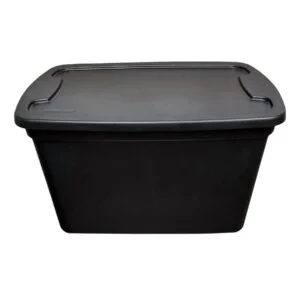 20 Gallon Black Storage Tote front view