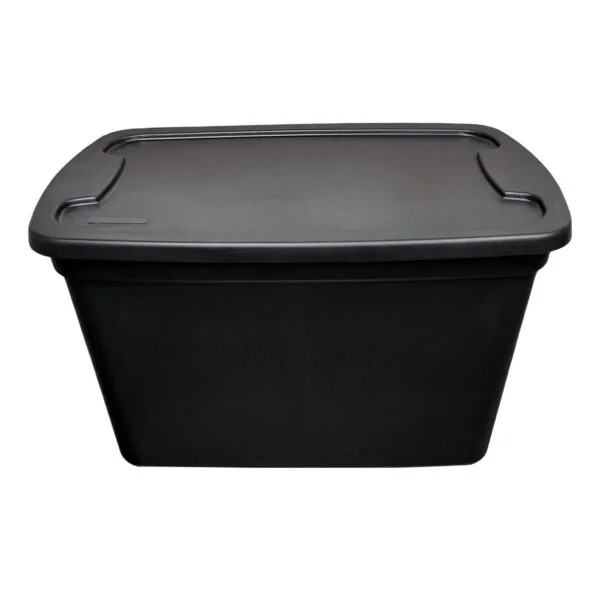 20 Gallon Black Storage Tote front view