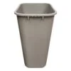 41 Quart Beige Wastebasket end iso view