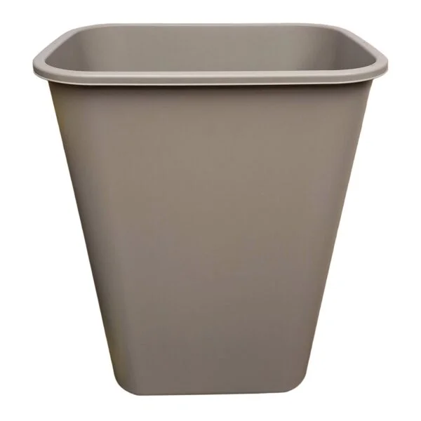 41 Quart Beige Wastebasket front iso view