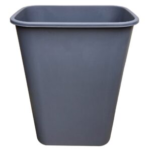 41 Quart Gray Wastebasket front iso view