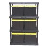 4 Tier 18 inch Shelf with totes front view