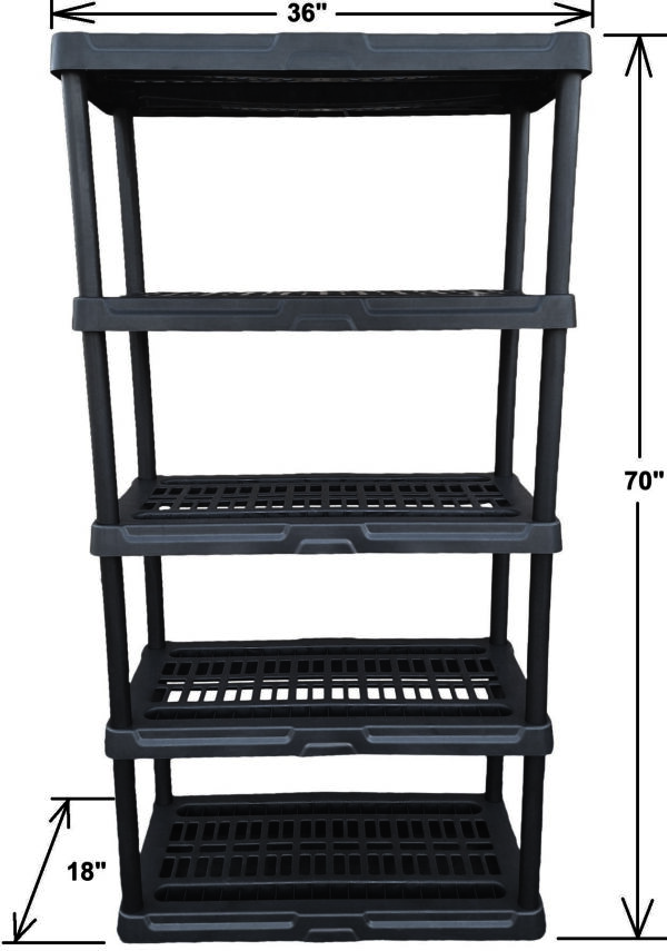 5 tier 18 inch shelf front view