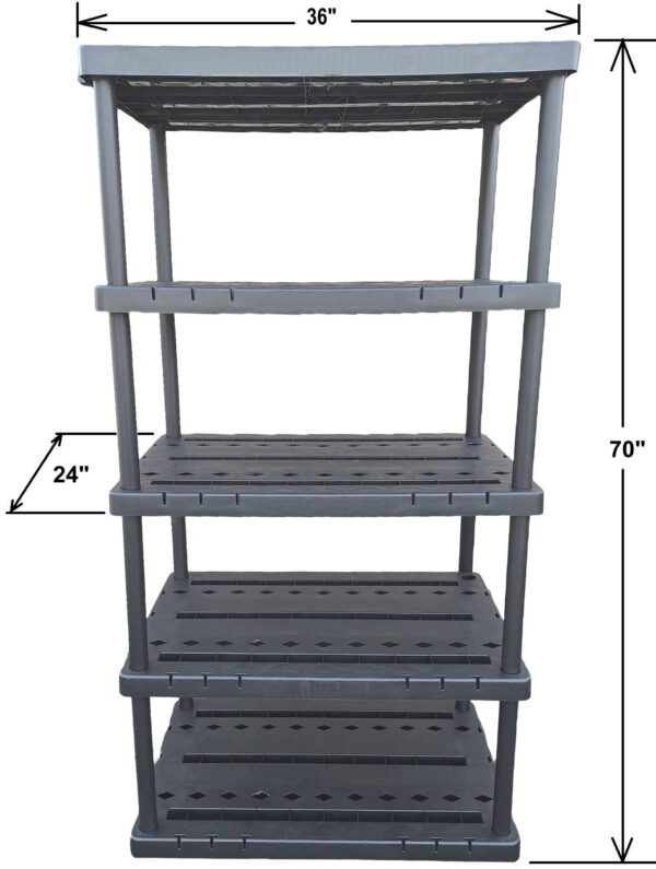 5 tier 24 inch shelf front view