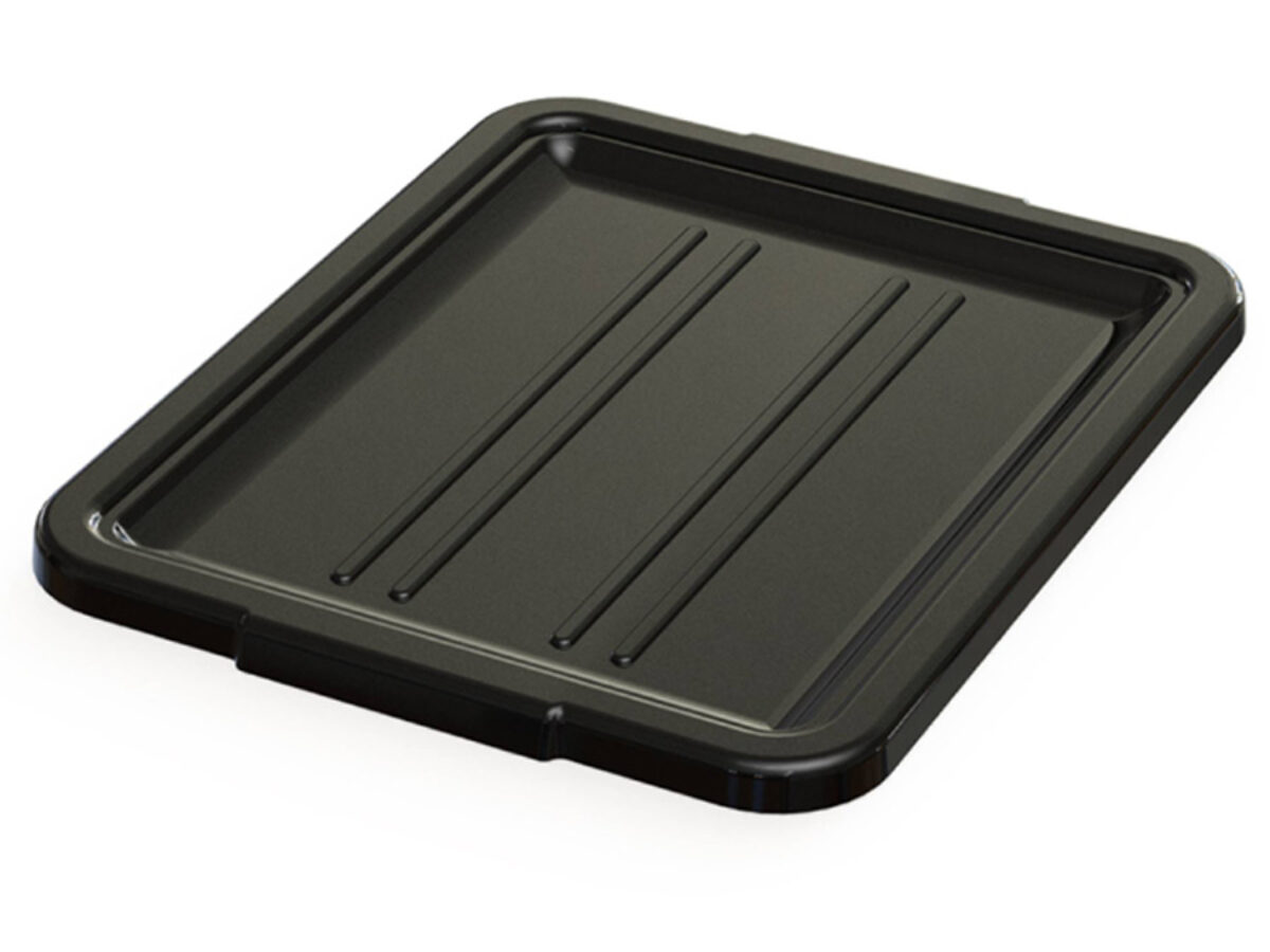 Choice 20 x 15 x 5 Black Polypropylene Perforated Bus Tub / Drain Box