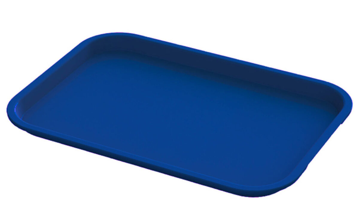 RW Base Rectangle Blue Plastic Fast Food Tray - 12 x 16 - 50