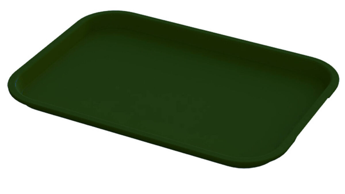SEUNMUK 8 Pack 12 x 16 inch Plastic Fast Food Trays, Scratch-Resistant Green Cafeteria Tray, Fast Food Serving Trays for School, Cafeteria