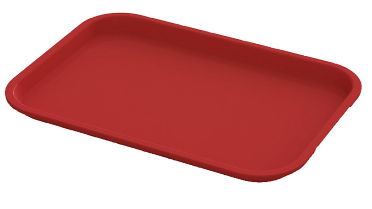 Choice 12 x 16 Red Plastic Fast Food Tray